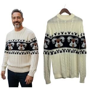 1970's/80's Acrylic Ram Cable Knit Sweater by Silton / Size M-L